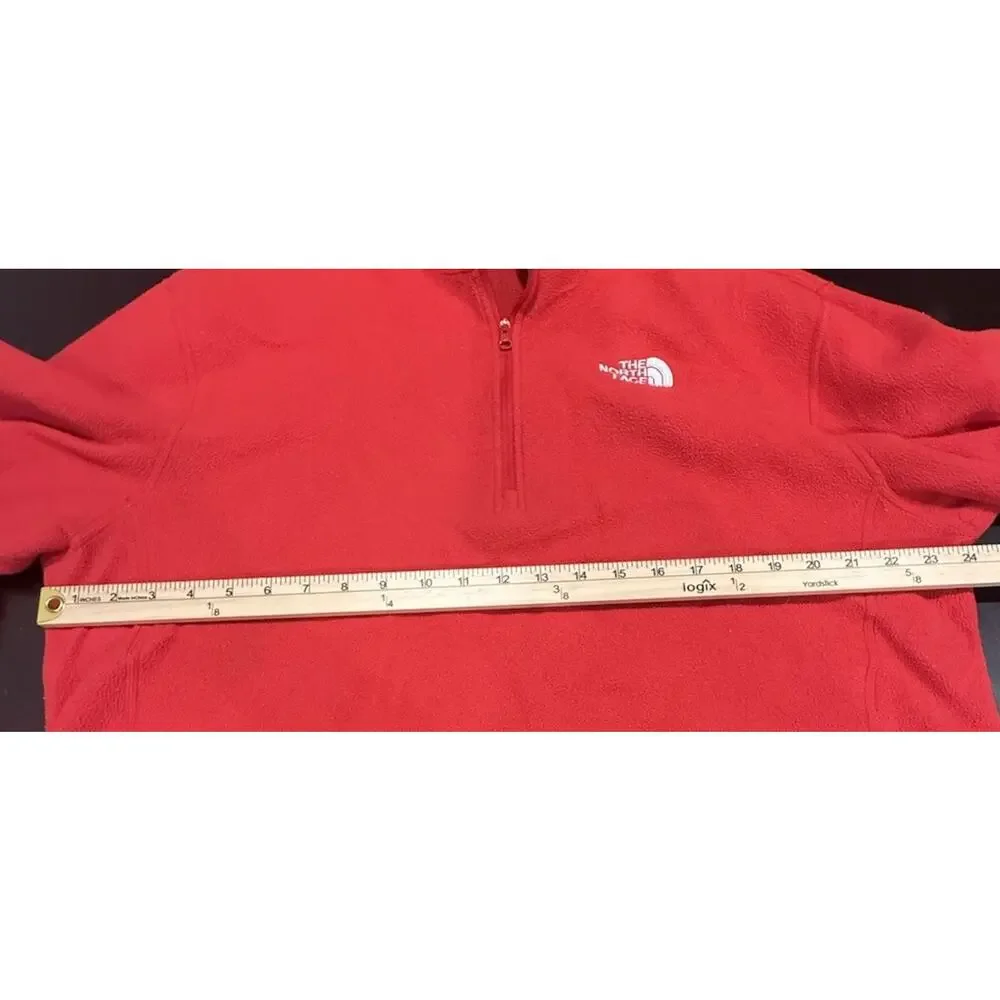 The North Face Men’s XL Red 1/4 Zip Fleece Pullover Jacket Logo